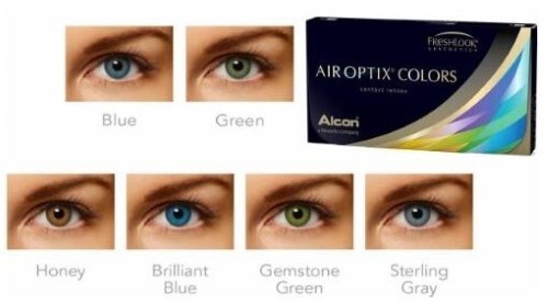 Купить Alcon air optix colors цветные контактные линзы плановой замены/-0,00/ 2 шт./gemstone green цена
