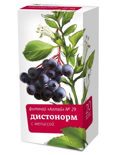 Фиточай алтай № 29 дистонорм с мелисcой 2 гр 20 шт. ф/п