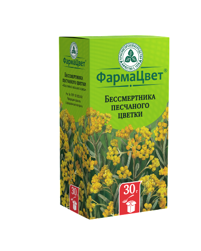 Бессмертника песчаного цветки пакет цветки измельченные 30 гр