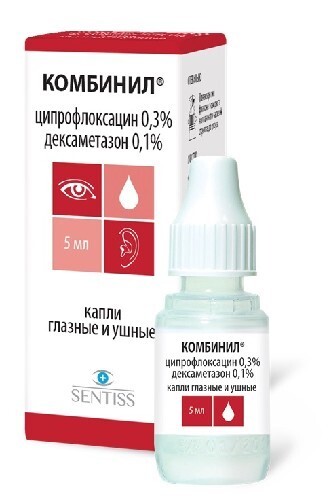 Комбинил флакон с пробкой-капельницей капли глазные и ушные 5 мл