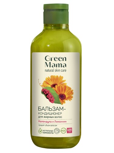 GREEN MAMA ФОРМУЛА ТАЙГИ БАЛЬЗАМ-КОНДИЦИОНЕР ДЛЯ ЖИРНЫХ ВОЛОС КАЛЕНДУЛА И ЛИМОННИК 400МЛ