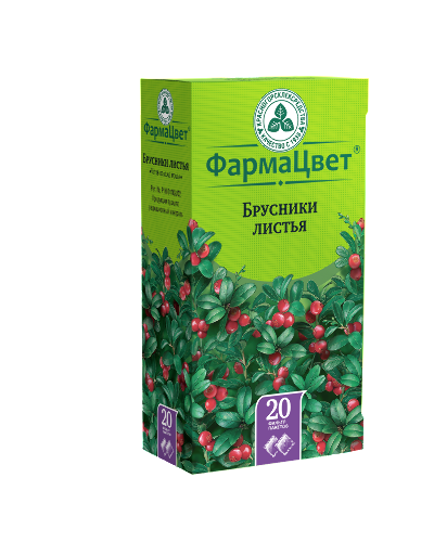 Брусники лист 20 шт. фильтр-пакеты листья порошок 1,5 гр