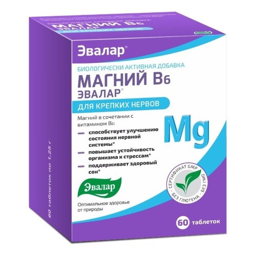 Магний в 6 эвалар 60 шт. таблетки