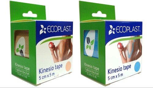 Набор ECOPLAST КИНЕЗИО ТЕЙП 5СМХ5М БЕЖЕВЫЙ + ECOPLAST КИНЕЗИО ТЕЙП 5СМХ5М ГОЛУБОЙ со скидкой
