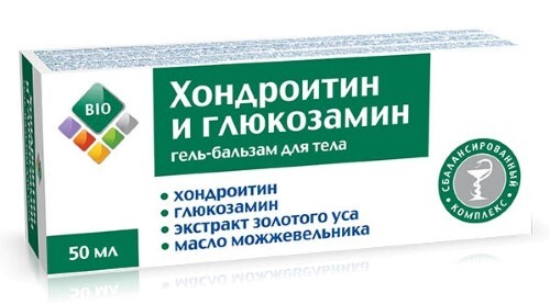 Bio гель-бальзам косметический для тела хондроитин и глюкозамин 50 мл
