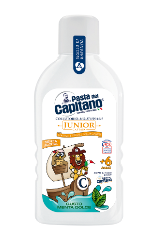 Pasta del capitano ополаскиватель для полости рта детский junior soft mint 6+ мягкая мята 400 мл